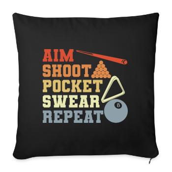 Billardspieler - Sofakissenbezug 45 x 45 cm - Schwarz - Vorne