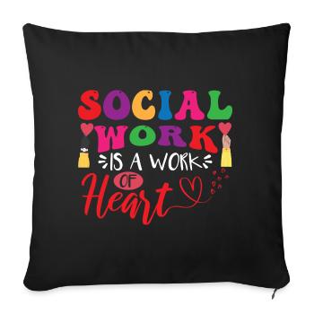 Schulsozialarbeit Sozialarbeiter - Sofakissenbezug 45 x 45 cm - Schwarz - Vorne