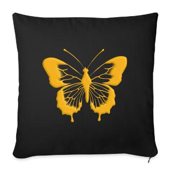 Butterfly - Sofa pillowcase 17,3'' x 17,3'' (45 x 45 cm) - black - Front