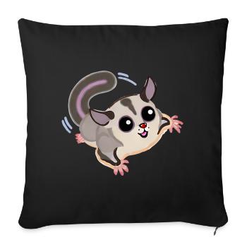 Sugar Glider - Sofa pillowcase 17,3'' x 17,3'' (45 x 45 cm) - black - Front