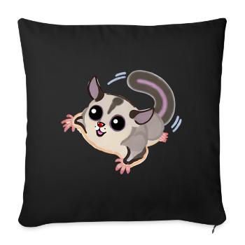Sugar Glider - Sofa pillowcase 17,3'' x 17,3'' (45 x 45 cm) - black - Front