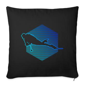 Scuba Diving Diving Diving Men Free Dive - Sofa pillowcase 17,3'' x 17,3'' (45 x 45 cm) - black - Front