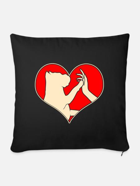 Hundefreunde Hundeliebe - Sofakissenbezug 45 x 45 cm - Schwarz