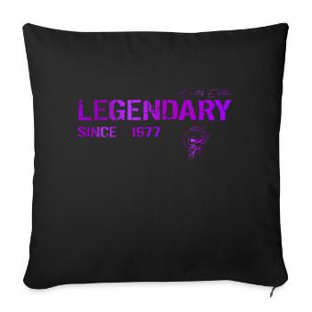 Légendaire depuis 1977 Cadeau - Housse de coussin décorative 45 x 45 cm - noir - Devant