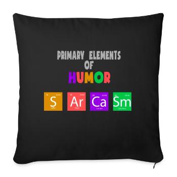 Principaux éléments de l’humour Sarcasme Chemise de chimie - Housse de coussin décorative 45 x 45 cm - noir - Devant