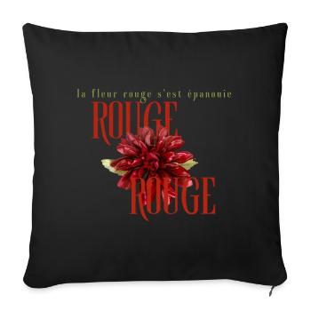 Rouge Fleur Floral Emblem - Sofa pillowcase 17,3'' x 17,3'' (45 x 45 cm) - black - Front