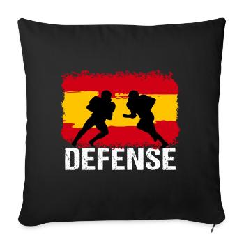Football américain Espagne Défense - Housse de coussin décorative 45 x 45 cm - noir - Devant
