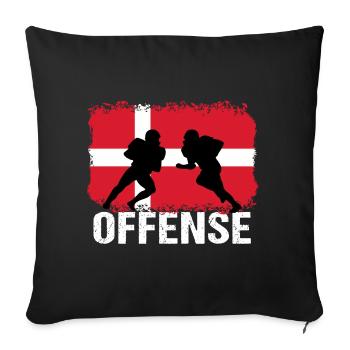 American Football Denmark Offense - Sofa pillowcase 17,3'' x 17,3'' (45 x 45 cm) - black - Front