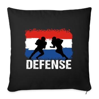Football américain Défense des Pays-Bas - Housse de coussin décorative 45 x 45 cm - noir - Devant