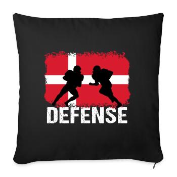 American Football Denmark Defense - Sofa pillowcase 17,3'' x 17,3'' (45 x 45 cm) - black - Front
