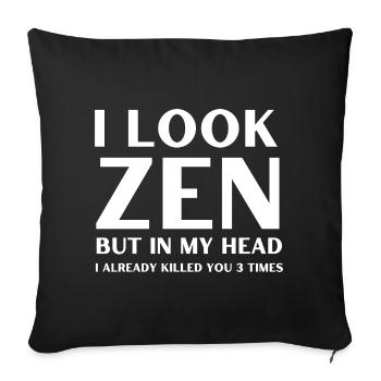 Zen Look Inner Chaos - Sofa pillowcase 17,3'' x 17,3'' (45 x 45 cm) - black - Front