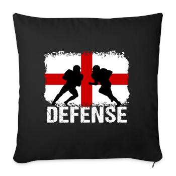Football américain Angleterre Défense - Housse de coussin décorative 45 x 45 cm - noir - Devant