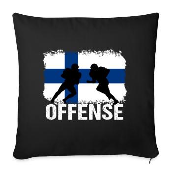 American Football Finland Offense - Sofa pillowcase 17,3'' x 17,3'' (45 x 45 cm) - black - Front