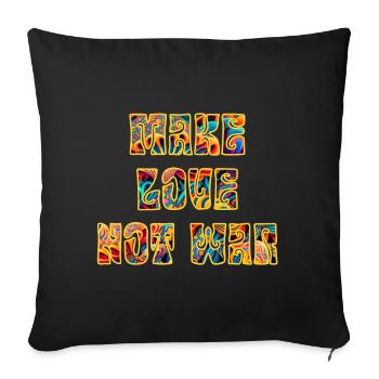 make love not war mushroom - Sofa pillowcase 17,3'' x 17,3'' (45 x 45 cm) - black - Front