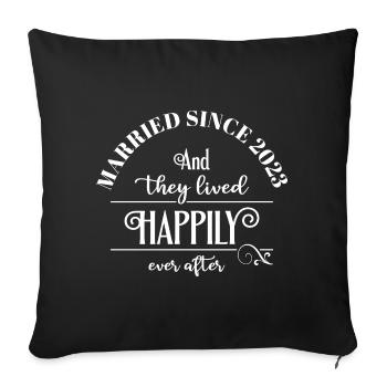 Married 2023 wedding wedding bridal couple - Sofa pillowcase 17,3'' x 17,3'' (45 x 45 cm) - black - Front