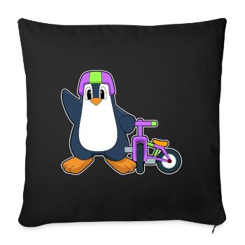 Vélo Pingouin - Housse de coussin décorative 45 x 45 cm - noir - Devant