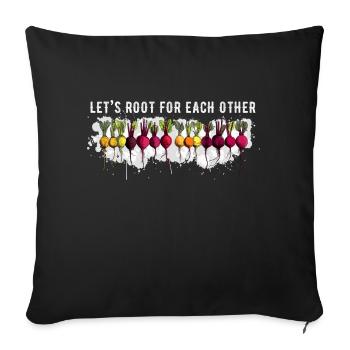 We want to support each other and - Sofa pillowcase 17,3'' x 17,3'' (45 x 45 cm) - black - Front