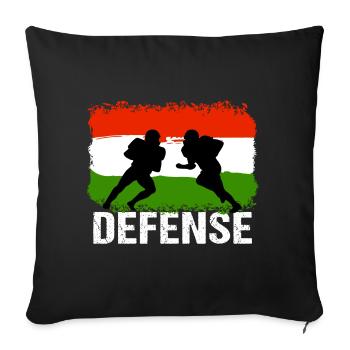 Football américain Hongrie Défense - Housse de coussin décorative 45 x 45 cm - noir - Devant