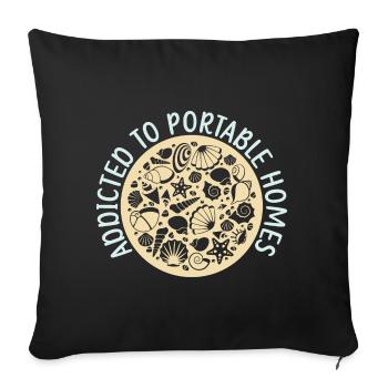 Addicted to Portable Homes Shelling Beachcombi - Sofa pillowcase 17,3'' x 17,3'' (45 x 45 cm) - black - Front