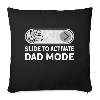 Slide pour activer le mode papa - Nouveau papa bientôt Da - Housse de coussin décorative 45 x 45 cm - noir - Devant