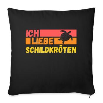 Schildkröte Schildkröten - Sofakissenbezug 45 x 45 cm - Schwarz - Vorne