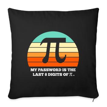 pi, maths, mathématiques - Housse de coussin décorative 45 x 45 cm - noir - Devant