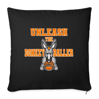Unleash The Donkey Baller Donkey Basketball Player - Sofa pillowcase 17,3'' x 17,3'' (45 x 45 cm) - black - Front