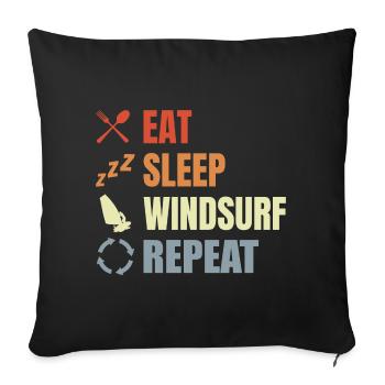 Routine de véliplanchiste - Housse de coussin décorative 45 x 45 cm - noir - Devant
