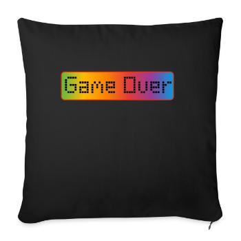 game over - Housse de coussin décorative 45 x 45 cm - noir - Devant