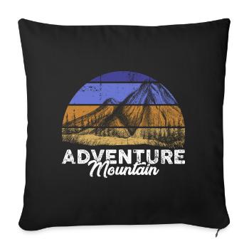 Adventure Mountain Sunset - Sofa pillowcase 17,3'' x 17,3'' (45 x 45 cm) - black - Front
