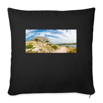 The Wall of Oštrica (Bedem Grebastica) Croatia - Sofa pillowcase 17,3'' x 17,3'' (45 x 45 cm) - black - Front