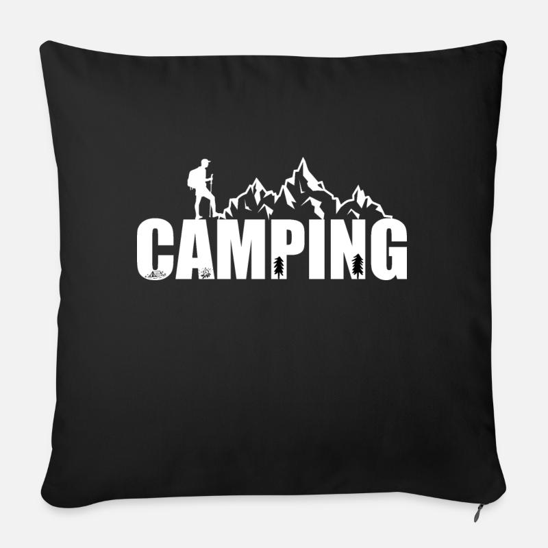 Camping - Sofakissenbezug 45 x 45 cm - Schwarz