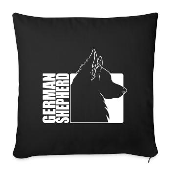 German Shepherd Dog Profile Dogs Dog Wilsigns - Sofa pillowcase 17,3'' x 17,3'' (45 x 45 cm) - black - Front