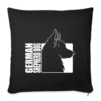 German Shepherd Dog Profile Dogs Dog Wilsigns - Sofa pillowcase 17,3'' x 17,3'' (45 x 45 cm) - black - Front