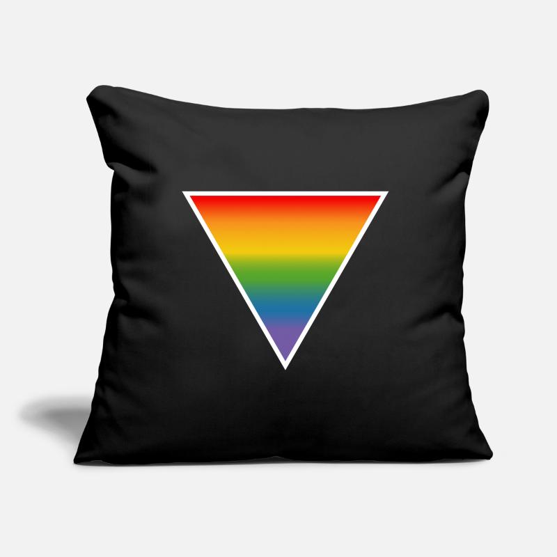 Rainbow LGBTQIA triangle white Sofa pillowcase 17,3'' x 17,3'' (45 x 45 cm)