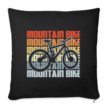 VTT vintage - Housse de coussin décorative 45 x 45 cm - noir - Devant