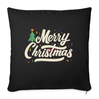 « Joyeux Noël » Noël à porter - Housse de coussin décorative 45 x 45 cm - noir - Devant