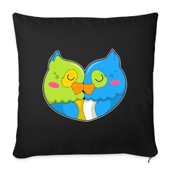 Amour de perroquet - Housse de coussin décorative 45 x 45 cm - noir - Devant