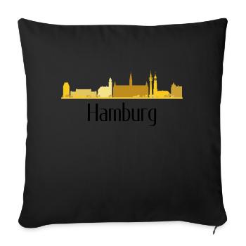 HAMBURG Skyline - Sofakissenbezug 45 x 45 cm - Schwarz - Vorne