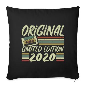 Jahrgang 2020 Retro Geburtstagsgeschenk 2020 - Sofakissenbezug 45 x 45 cm - Schwarz - Vorne