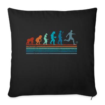 Vintage Retro Football Evolution - Sofa pillowcase 17,3'' x 17,3'' (45 x 45 cm) - black - Front