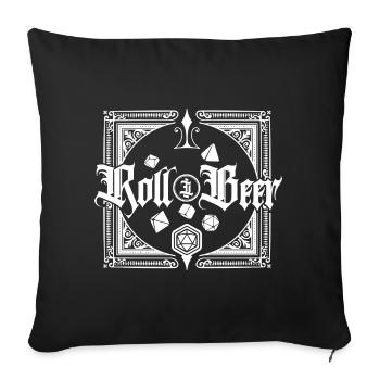 Roll and Beer - Sofa pillowcase 17,3'' x 17,3'' (45 x 45 cm) - black - Front