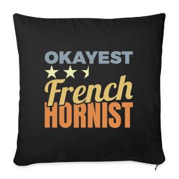 Joueur de cor moyen - Housse de coussin décorative 45 x 45 cm - noir - Devant