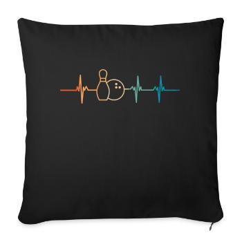 Battement de cœur Bowling - Housse de coussin décorative 45 x 45 cm - noir - Devant