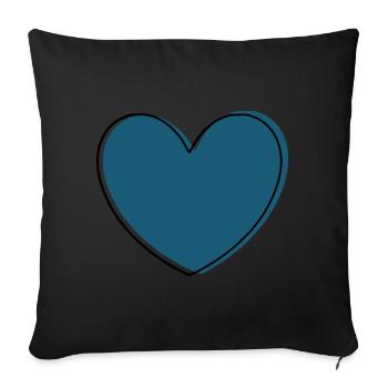 blue heart gift - Sofa pillowcase 17,3'' x 17,3'' (45 x 45 cm) - black - Front