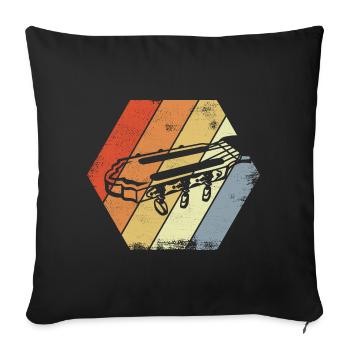 Guitar Headstock Vintage - Sofa pillowcase 17,3'' x 17,3'' (45 x 45 cm) - black - Front