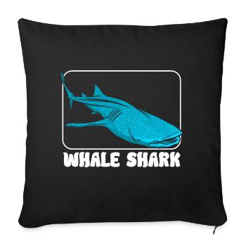 Whale shark - Sofa pillowcase 17,3'' x 17,3'' (45 x 45 cm) - black - Front