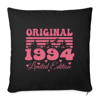 Cadeau 30e Anniversaire 1994 Femme | Né en 1994 - Housse de coussin décorative 45 x 45 cm - noir - Devant