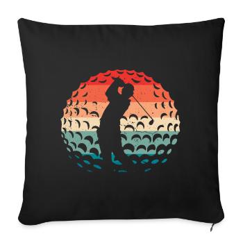 Golf Golfer - Sofakissenbezug 45 x 45 cm - Schwarz - Vorne