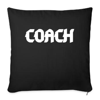 Coach Sportif - T-shirt Foot - Housse de coussin décorative 45 x 45 cm - noir - Devant